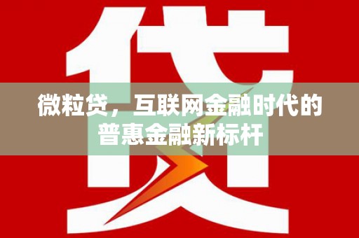 二水微粒贷，互联网金融时代的普惠金融新标杆