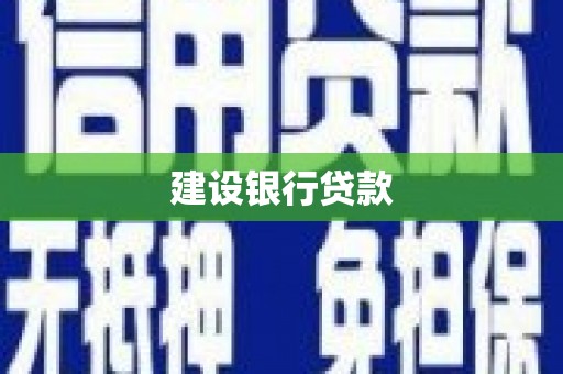大树建设银行贷款