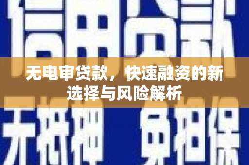 望奎无电审贷款，快速融资的新选择与风险解析