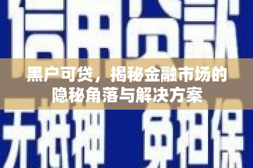 遵化黑户可贷，揭秘金融市场的隐秘角落与解决方案