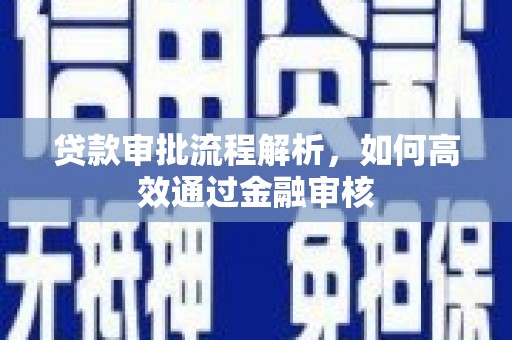 新蔡贷款审批流程解析，如何高效通过金融审核